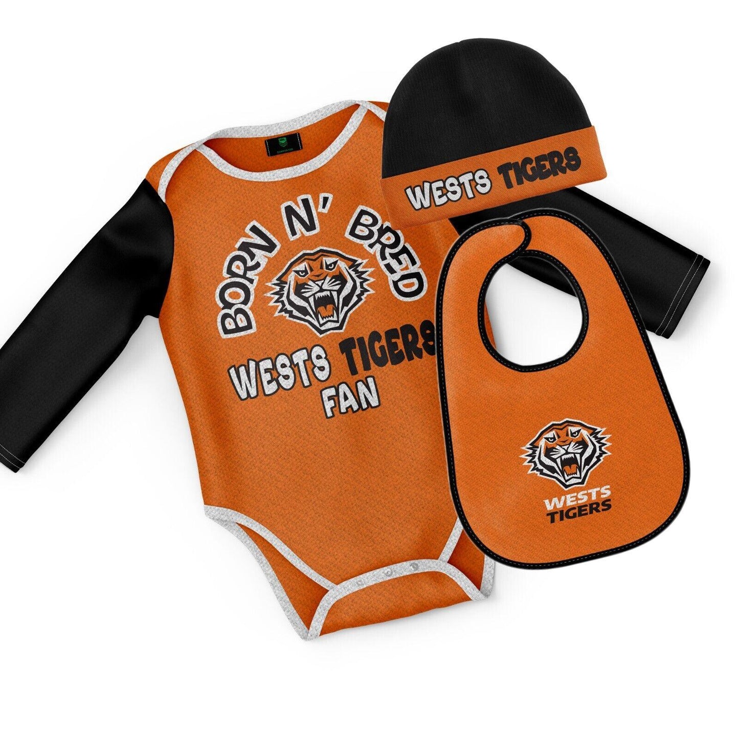 NRL 3 Piece 'Born & Bred' Set - West Tigers - Infant - Baby