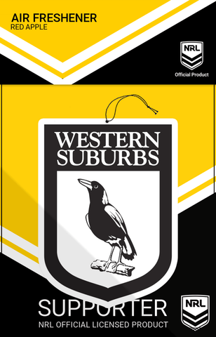 NRL Car Air Freshener - Western Suburbs Magpies - Rugby League