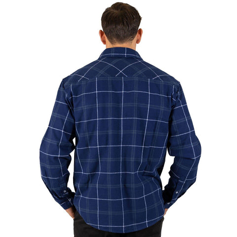 AFL 'Mustang' Flannel Polo - Carlton Blues - Flanno Shirt - Flannelett