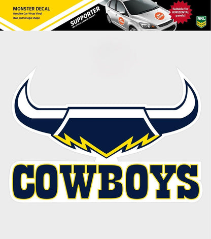 NRL Car Monster Decal - North Queensland Cowboys - Sticker - Team Logo - 470mm