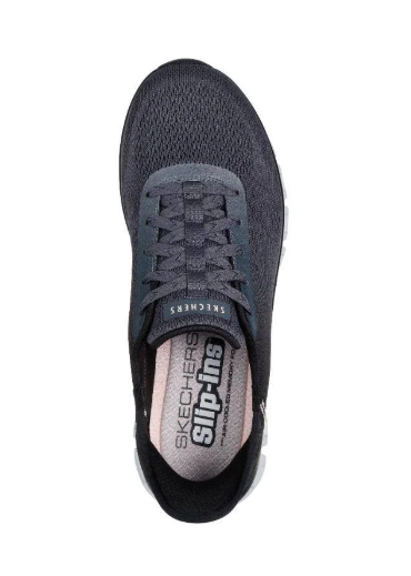 SKECHERS Slip-Ins Glide Step Shoe - Excite - Black/Charcoal - Womens