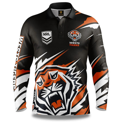 NRL 'Ignition' Fishing Shirt - West Tigers - Adult - Mens - Polo