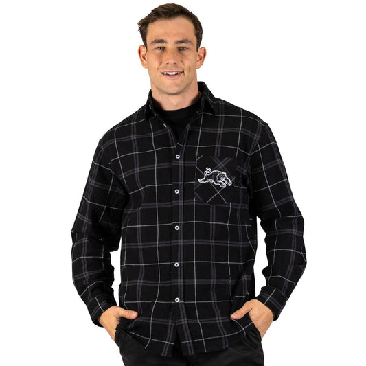 NRL 'Mustang' Flannel Polo - Penrith Panthers - Flanno Shirt