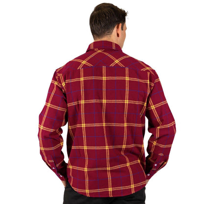 AFL 'Mustang' Flannel Polo - Brisbane Lions - Flanno Shirt - Flannelette