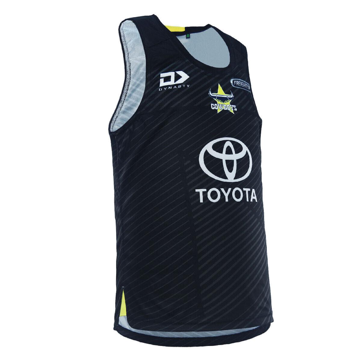 NRL 2024 ALT Training Singlet - North Queensland Cowboys - Black - Mens -DYNASTY