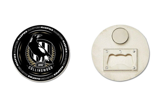 AFL Bottle Opener Magnet - Collingwood Magpies - Aussie Rules