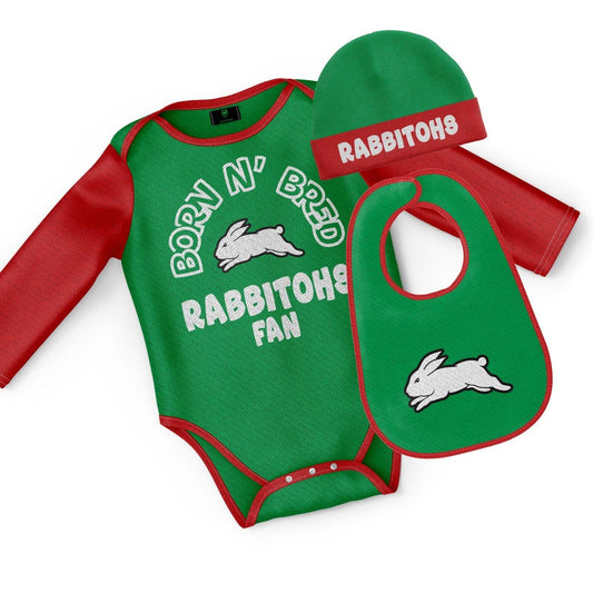 NRL 3 Piece 'Born & Bred' Set - South Sydney Rabbitohs - Infant - Baby