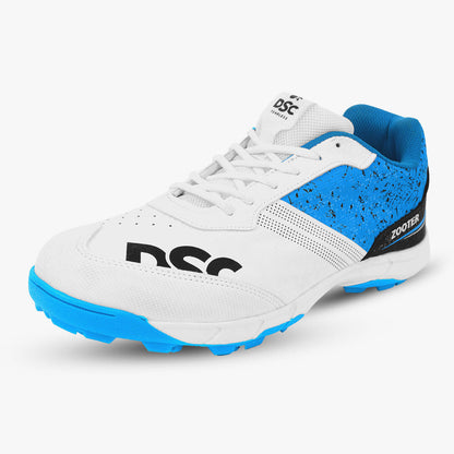 DSC Zooter Cricket Shoes - White/Blue - Rubber Sole - Adult & Kids