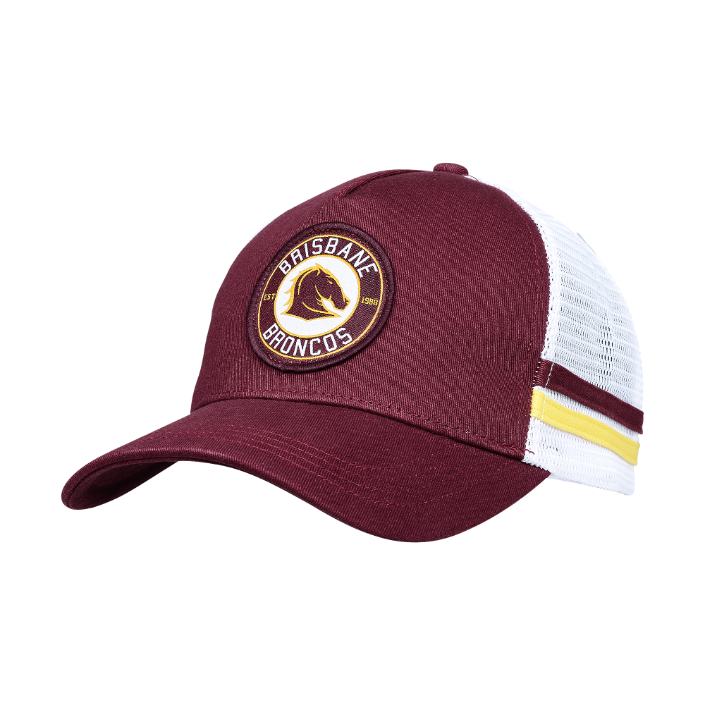 NRL Stripe Trucker Cap - Brisbane Broncos - Hat - Adult - One Size