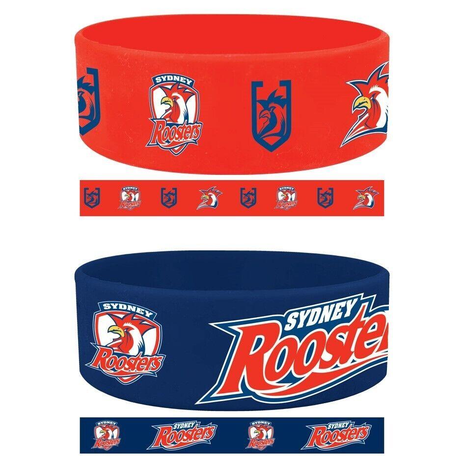 NRL Wrist Bands Set of 2 - Sydney Roosters - Set of Two - Silicone Band