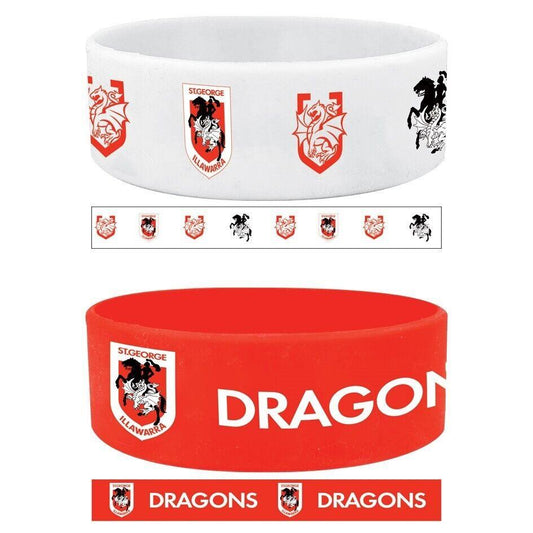 NRL Wrist Bands Set of 2 -St George Illawarra Dragons- Set of Two- Silicone Band