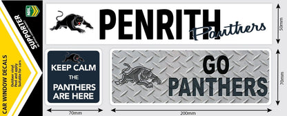 NRL Car Window Decal Set - 3 Stickers - Penrith Panthers - 280mm