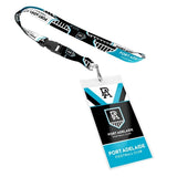 AFL Lanyard & Clear Card Holder - Port Adelaide Power - Key Chain