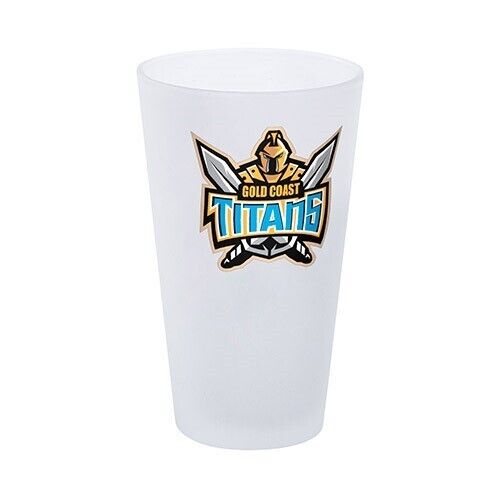 NRL Frosted Conical Glass - Gold Coast Titans - 450ml - Single