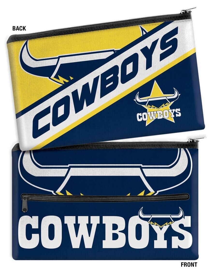 NRL Large Pencil Case - North Queensland Cowboys - Neoprene - 33cm x 21cm