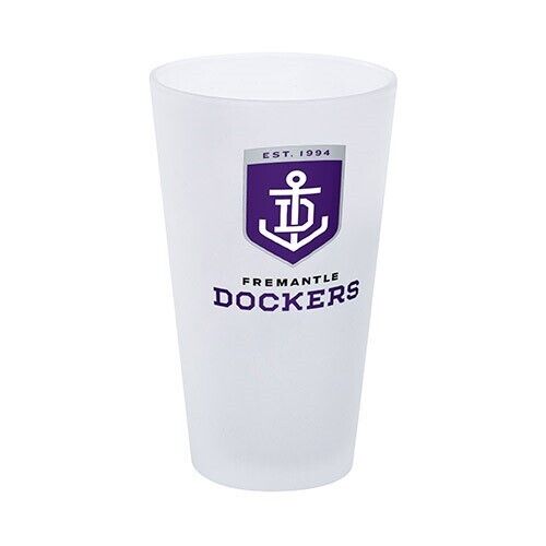 AFL Frosted Conical Glass - Fremantle Dockers - 500ml - Single