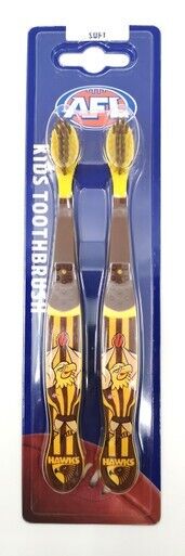 AFL Mascot Kids Toothbrush - Hawthorn Hawks - Soft/Medium