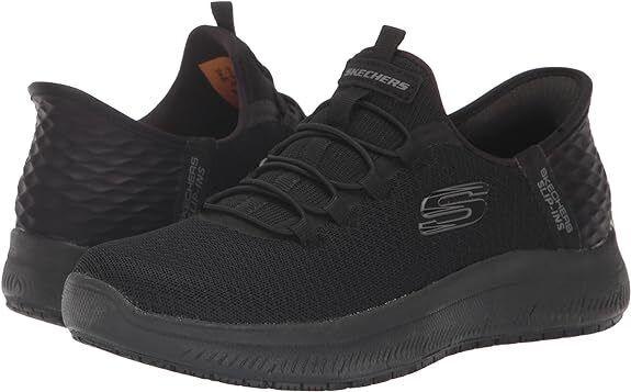 SKECHERS Summits Slip Resistant Shoe - Enslee - Black - Slip-In - Womens