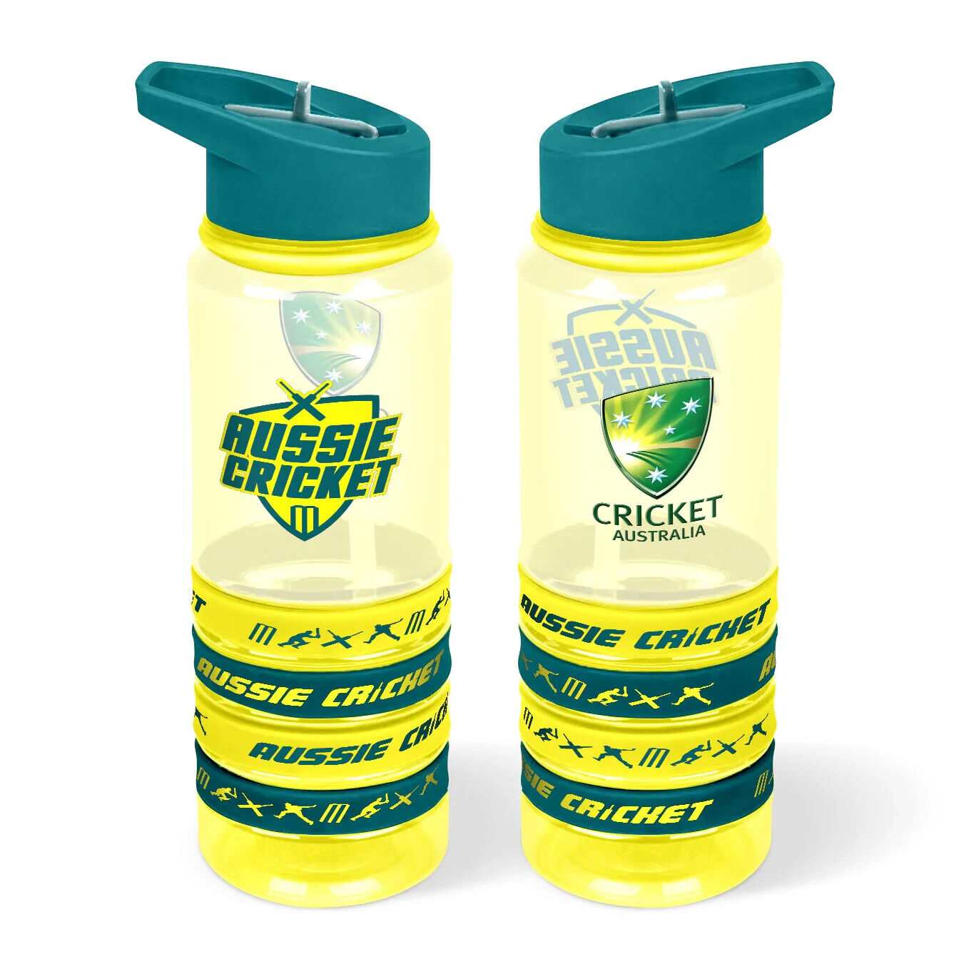 Cricket Australia Tritan Drink Water Bottle 650ml - 4 Wrist Bands