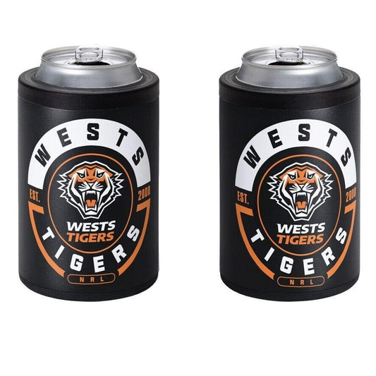 NRL Insulated Can Cooler - West Tigers - Stubby Cooler - Twist Top Lid