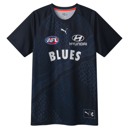 AFL 2024 Warm Up Tee Shirt - Carlton Blues - Adult - Mens - T-Shirt