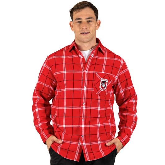 NRL 'Mustang' Flannel Polo - St George Illawarra Dragons - Flanno Shirt