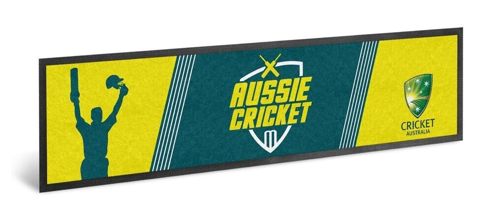 Cricket Australia Bar Runner - 25cm x 90cm - Rubber Backed Quality