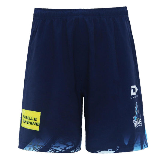 NRL 2024 Gym Shorts - Gold Coast Titans - Navy - Adult - Mens