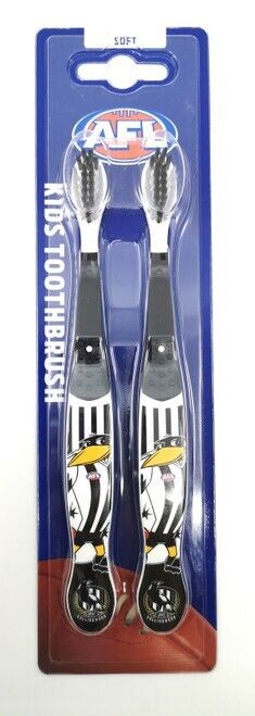 AFL Mascot Kids Toothbrush - Collingwood Magpies - Soft/Medium