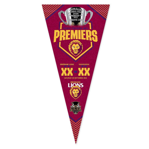 AFL 2024 PREMIERS SINGLE PENNANT FLAG - BRISBANE LIONS - ETA OCT 2024 - PH1