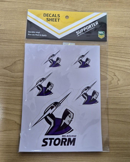 NRL Logo Decal Sheet - Melbourne Storm - Stickers - Sticker