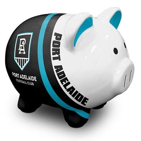 AFL Ceramic Piggy Bank Money Box - Port Adelaide Power - 14x12x11cm