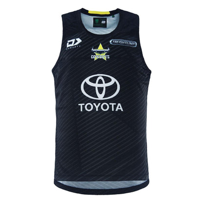 NRL 2024 ALT Training Singlet - North Queensland Cowboys - Black - Mens -DYNASTY