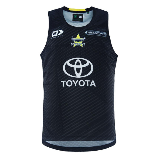 NRL 2024 ALT Training Singlet - North Queensland Cowboys - Black - Mens -DYNASTY