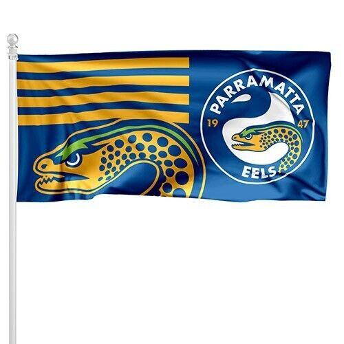 NRL Pole Flag - Paramatta Eels - 90cm x 180cm - Steel Eyelets