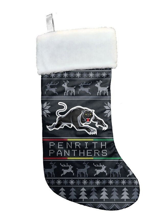 NRL Christmas Stocking - Penrith Panthers - Sweater Print - XMAS