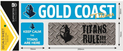 NRL Car Window Decal Set - 3 Stickers - Gold Coast Titans - 280mm