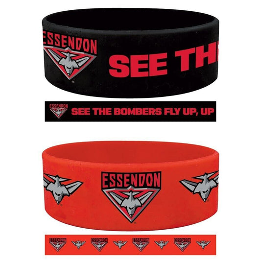 AFL Wrist Bands Set of 2 - Essendon Bombers - Set of Two - Silicone Band