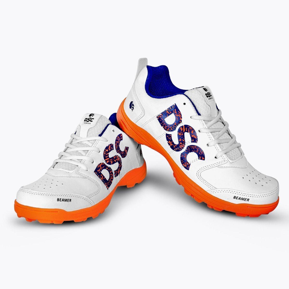 DSC Beamer Cricket Shoes - Orange/White - Rubber Sole - Adult & Kids