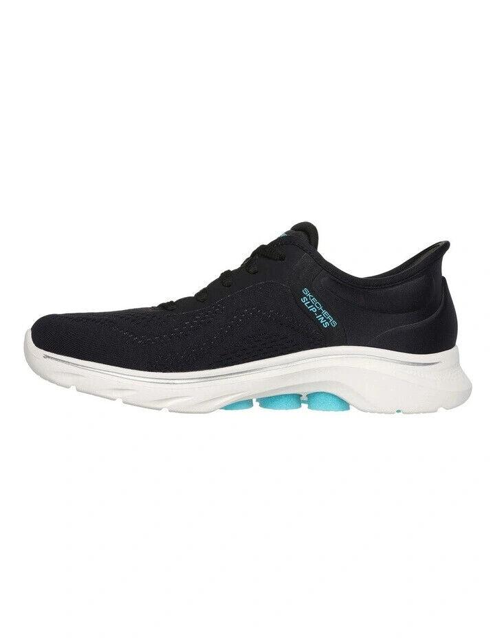 SKECHERS Go Walk 7 Slip In Shoe - Valin - Black/Aqua - Womens