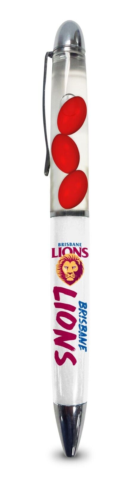 AFL Floating Pen - Brisbane Lions - Twist Open - Black Ink