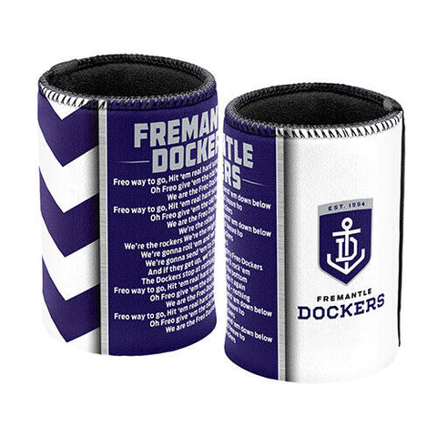 AFL Drink Stubby Cooler - Team Song - Fremantle Dockers - Can Cooler