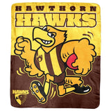 AFL Coral Mascot Blanket - Hawthorn Hawks - 150x130cm - Throw Rug