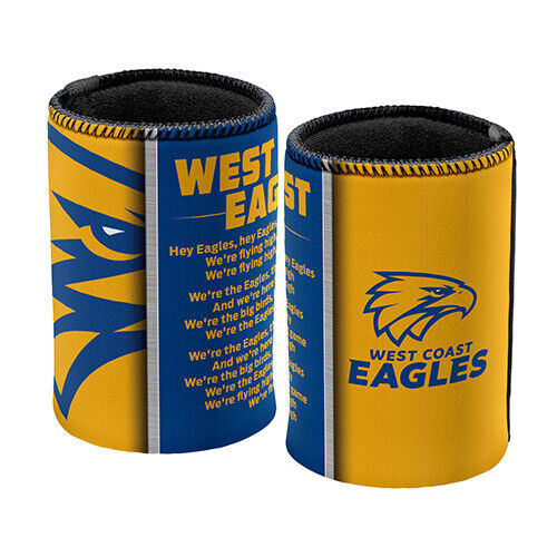 AFL Drink Stubby Cooler - Team Song - West Coast Eagles - Can Cooler