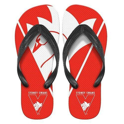 AFL Supporter Thongs - Sydney Swans - Mens Size - Flip Flops - Shoe