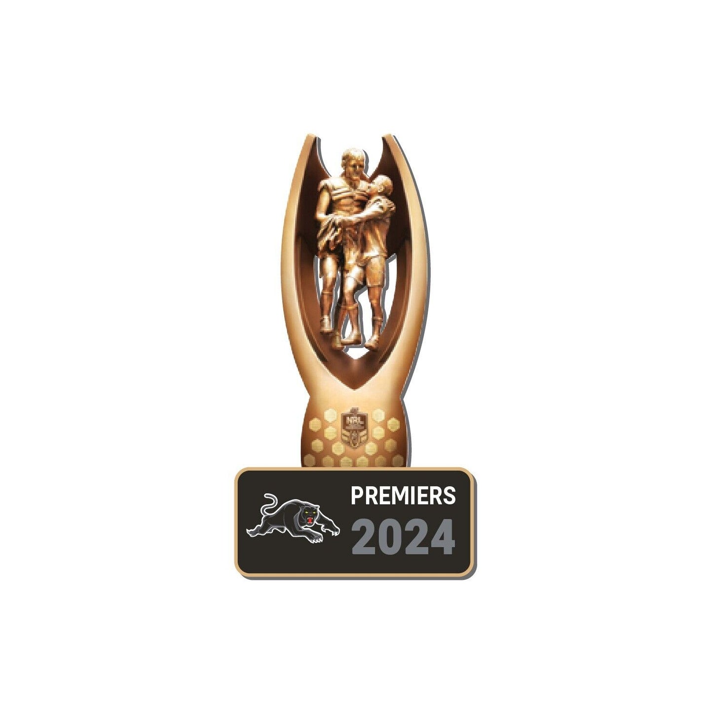 NRL 2024 PREMIERS 3D TROPHY PIN - PENRITH PANTHERS - ETA NOV 2024 - TROFE