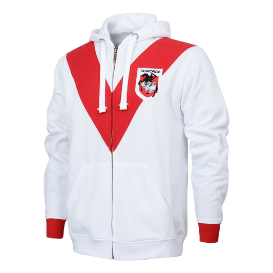 NRL Retro Zip Hoodie - St George Illawarra Dragons - Full Zip - Fleece - Jacket