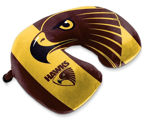 AFL Travel Pillow - Hawthorn Hawks - U Shaped - Neck Cushion