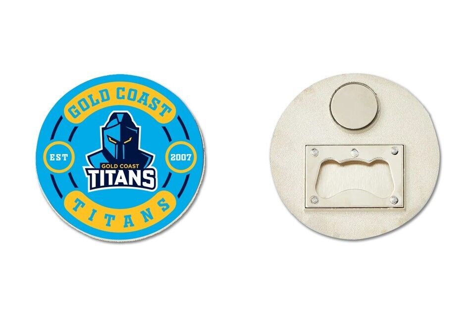 NRL Bottle Opener Magnet - Gold Coast Titans - Rugby League