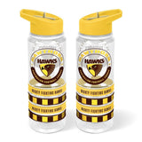 AFL Clear Tritan Drink Bottle 650ml - Hawthorn Hawks - 4 Wrist Bands